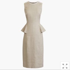 J Crew Peplum Dress In Stretch Linen